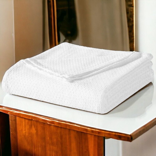 Single Pique Blanket 160x260 cm 100% Cotton, White