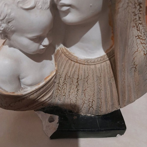 Plaster image of Virgin Mary used with base break