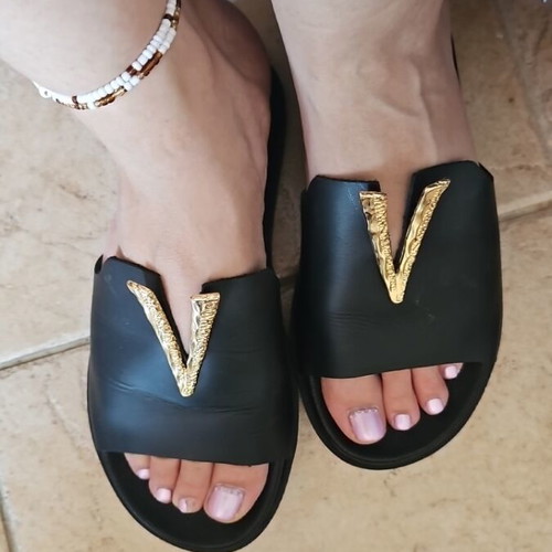 Gianna Kazakou summer slippers used, size 38, black
