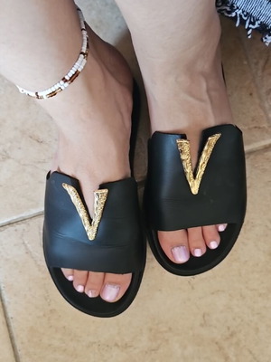 Gianna Kazakou summer slippers used, size 38, black