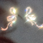 Bow-shaped earrings new, silver