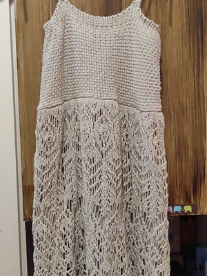 Bershka Midi Crochet Dress new, beige summer style