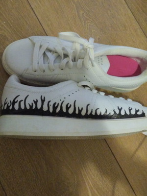 Zara sneakers size 37 with handmade design, new, white