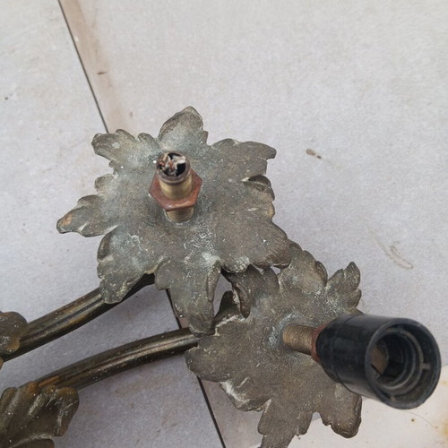 Bronze ceiling light very old used with opening arms