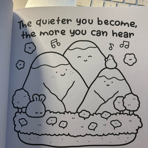 Cozy Vibes colouring book with 45 handwritten pages