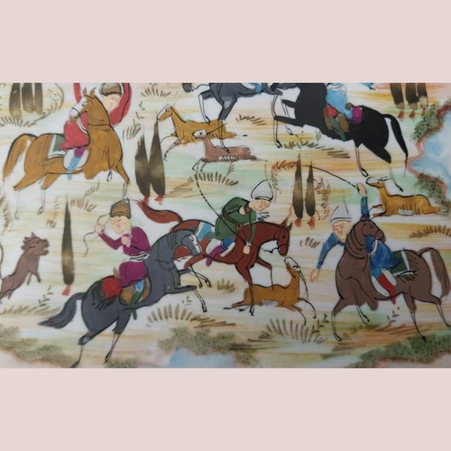 Persian traditional miniature painting used with Khatam frame