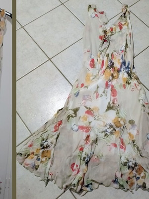 Floral maxi dress like new, beige multicolor, size L