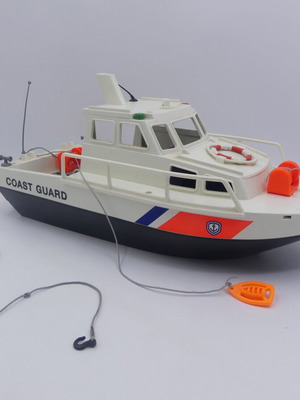 Playmobil Coast Guard Boat used, rigid plastic toy