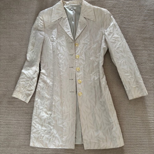 Vintage beige formal cotton coat Stills used, 80s era