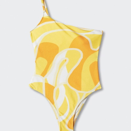 Mango one-piece swimsuit like new, colorful yellow, size L