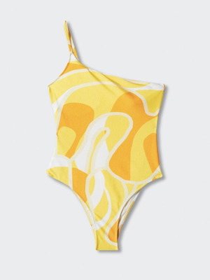 Mango one-piece swimsuit like new, colorful yellow, size L