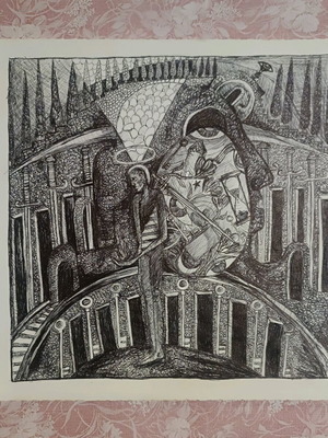 Psychedelic drawing with hidden symbols made to order