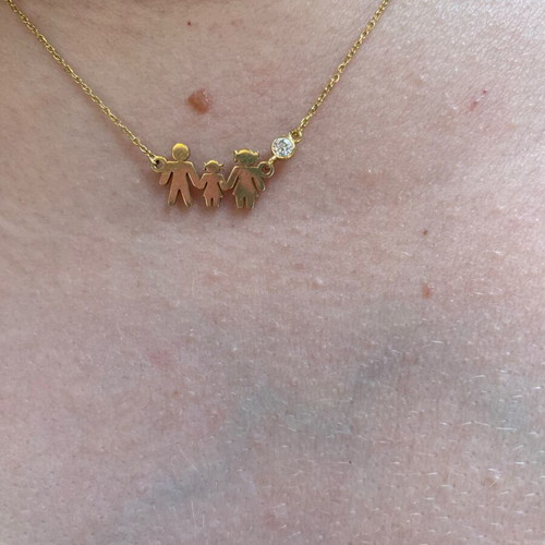 Family necklace with mother, father, daughter, Anna Maria Mazaraki