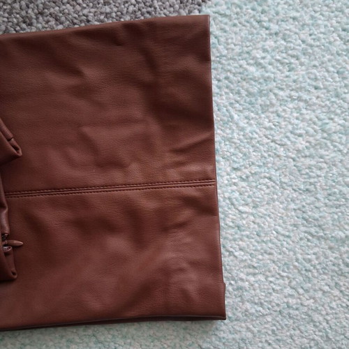 Zara leather-look pants brown like new, size S