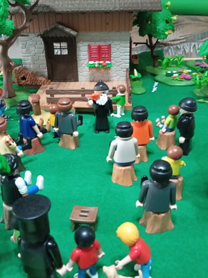 Playmobil διόραμα Άγιον Όρος σαν καινούργιο με 19 φιγούρες και ζώα