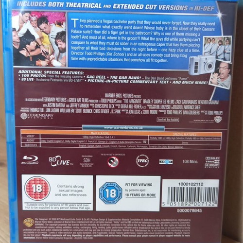 The Hangover Blu-Ray with English subtitles