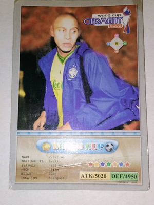 Roberto Carlos collectible card used, World Cup 2006