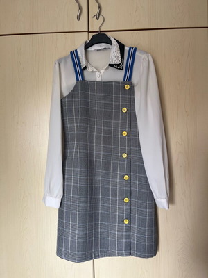 Dress with shirt like new, white and gray, size xs/s