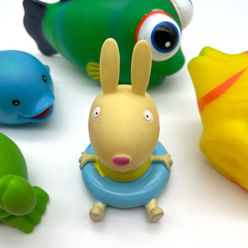 Small floating animals used, set of 10, soft plastic