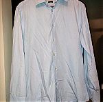  Ανδρικό πουκάμισο benetton μπλε ανοιχτό (LARGE)