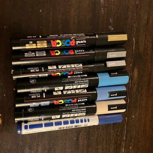 Posca markers 6 pcs and Stabilo Plan like new with case