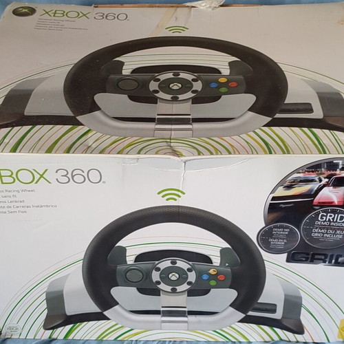 Xbox 360 Wireless Racing Steering Wheel used with original power supply