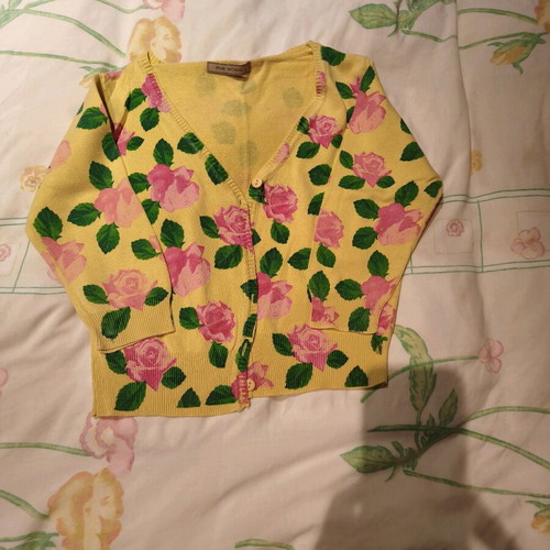 Pink Woman spring cardigan like new, multicolor yellow, size S