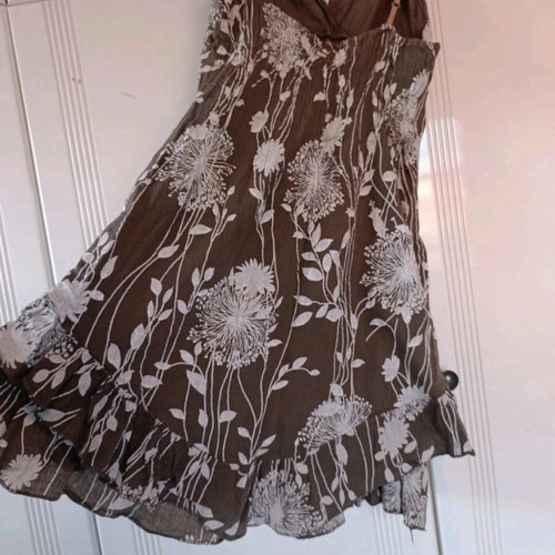 Summer dress viscose and linen floral like new, size S