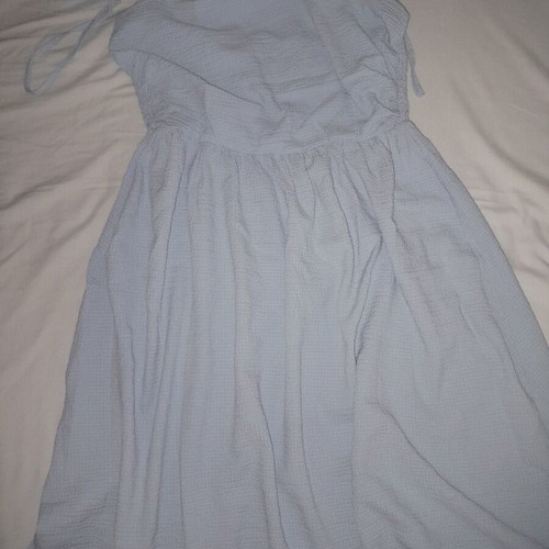 Shein summer dress new, blue, midi length, adjustable straps, size L