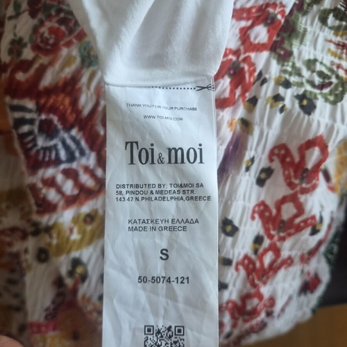 Mini dress Toi&Moi size S like new, colorful with balloon sleeves