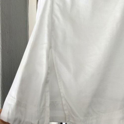 White Boho Blouse with Drawstrings and Ruching Size M-L like new