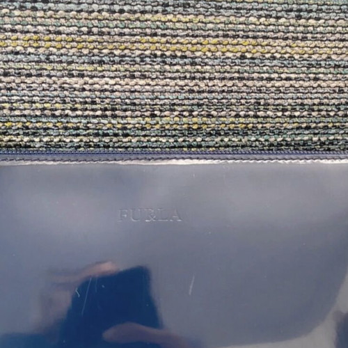 Furla patent leather shoulder bag, dark blue