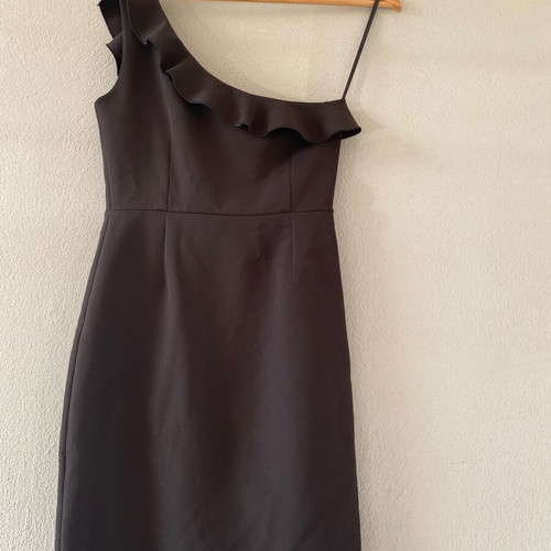 Black short one-shoulder dress Paranoia like new, size S