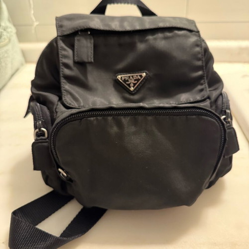 Prada Re-Nylon used black vintage backpack