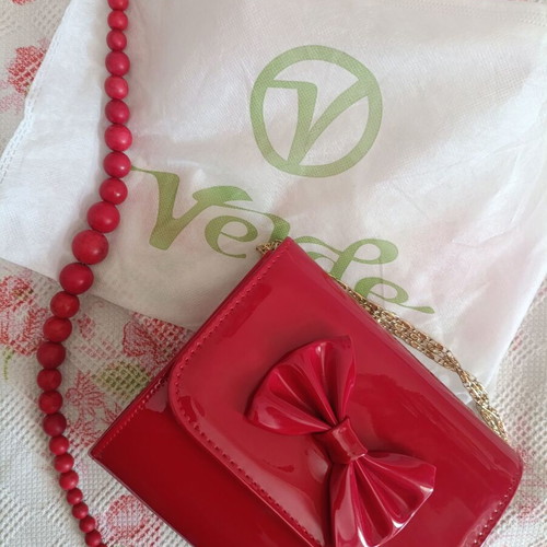 Verde red crossbody bag new with two straps