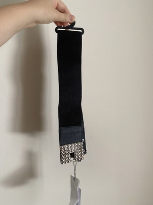 Toi & Moi Black Elastic Waist Belt New with Statement Buckle