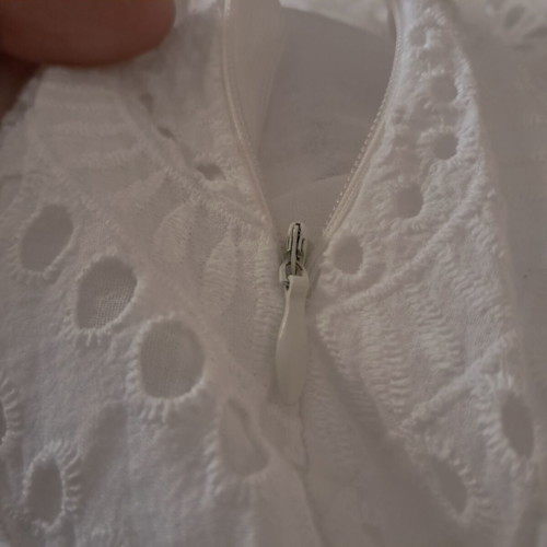 White broderie anglaise cotton dress S/M like new with lining