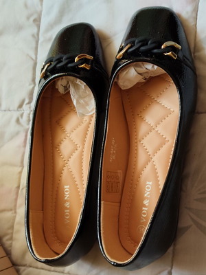 Voi & Noi Ballerinas Size 39 New Black Patent Leather