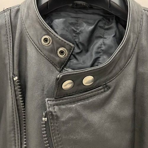Motorcycle jacket made of calf leather used, size S, black