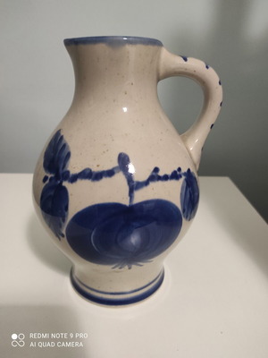 Vintage Waechtersbach Stoneware Pottery Pitcher like new, blue-beige