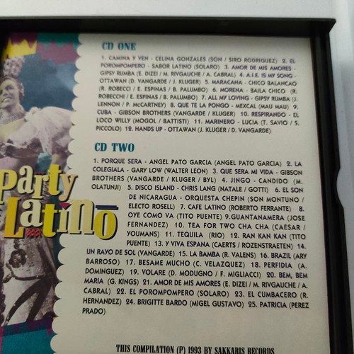 Party Latino double CD like new, Sakkaris Records 1993