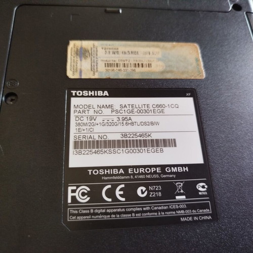 Toshiba Satellite C660-1CQ laptop
