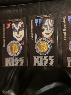 KISS Golden Coins 1997 set of 4 coins like new
