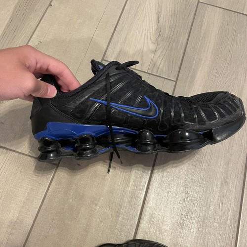 Nike Shox TL casual shoes size 46, black and blue