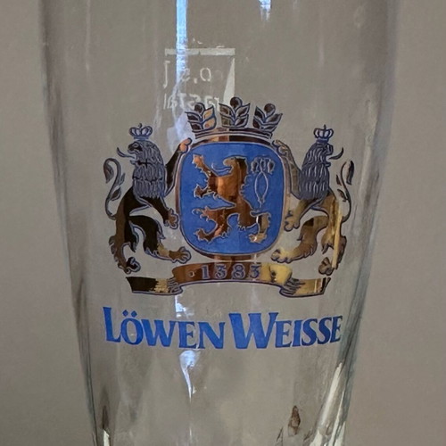Collectible Löwen Weiss 0.5l beer glass used