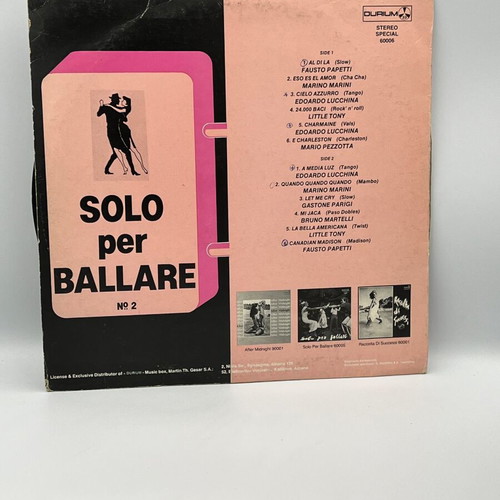 Various Solo Per Ballare No. 2 vinyl record used