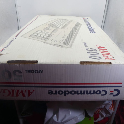 Commodore Amiga 500 keyboard box vintage used torn
