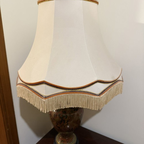 Vintage table lamp with ceramic base and fabric lampshade like new