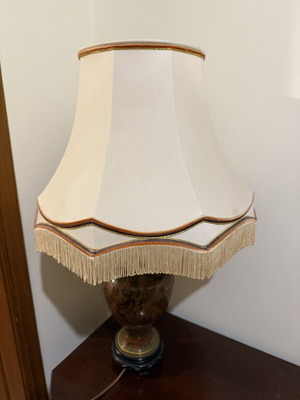 Vintage table lamp with ceramic base and fabric lampshade like new
