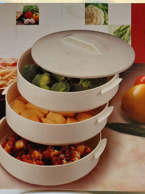 Plastic Microwave Steamer 3-Tier New in Box